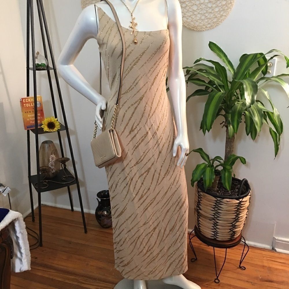 New! Tiger Pattern Open back maxi w/side slit - Picture 2 of 11